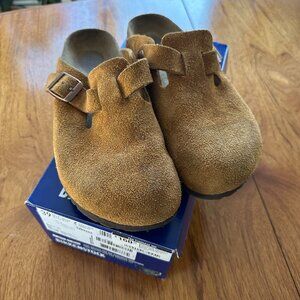 Women's Birkenstock Boston Clog Suede Mink (Size 39 / 8)